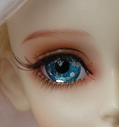1 Pair Handmade Acrylic Blue Snowflake Half Ball Eyes for BJD Dollfie SD Doll