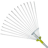 63 Inch Adjustable Garden Leaf Rake - Expanding Metal Rake - Adjustable Folding Head from 7 Inch to 22 Inch. Ideal Camp Rake