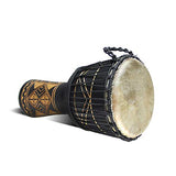 Hand Drum Mahogany Drumhead Hand Drums African Djembe Drum with Double Core Rope for Children Adults Beginner for Performances (Color : Black, Size : 12 Inch)