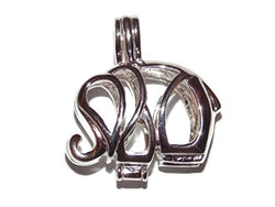 Elephant Sterling Silver Pearl Cage Pendant - Old School Geekery TM Brand Jewelry Making Supplies