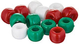 Darice Pony Opaque Xmas Beads (720/ Pack), 6mm by 9mm, Red/White/Green