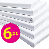 PHOENIX Pre Stretched Canvas for Painting - 10x20 Inch / 6 Pack - 5/8 Inch Profile of Super Value Pack for Oil & Acrylic Paint