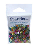 Buttons Galore Sparkletz Rainbow - Clear Acrylic Gems, Sequins, Flat Back Pearls - 3 Packs 36 Grams