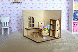 Miniature Roombox Corner Doll Room Furnishing 1:24 Scale Micro Dollhouse Handmade