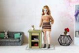 Miniature Bomboo Drawer, Dollhouse Furniture 1:6 scale Boho. BJD doll interior