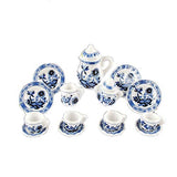 NW 1 Set 15 Pieces 1:12 Ceramics Tea Cup Set Lovely Dollhouse Decoration Set Dollhouse Kitchen Accessories (#19)