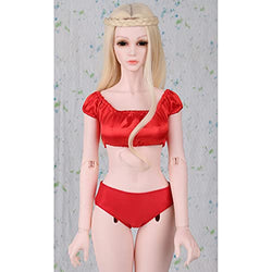 BJD Girl Doll Lace Base Underwear Underpants Suit Clothes for 1/3 1/4 1/6 BJD SD Doll,Red,1/3