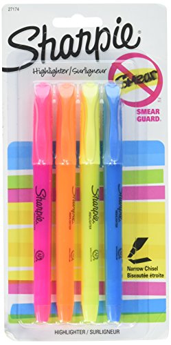 Sharpie Accent Pocket-Style Highlighters, Assorted 4 ea