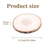 Pllieay 5 Pack 6-7 Inch Natural Wood Slices for Centerpieces, Wood Slice Ornaments for Crafts Coasters Cupcake Stand, Pyrography, Painting and Other DIY Projects