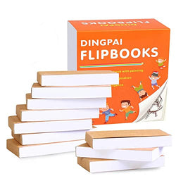 DINGPAI 10 Pack Blank Flipbooks (Flip Book) for Animation, Sketching, and Cartoon Creation, 1600 Pages (800 Sheets), 4.5” x 2.5”, No Bleed Drawing Paper with Sewn Binding, Creative Craft for Kids