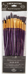 Royal Brush Manufacturing Royal and Langnickel Zip N' Close 12-Piece Brush Set, Burgundy Taklon