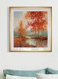 Wexford Home Autumn's Grace II Tree Pictures Scenic Art Framed Nature Canvas Prints Giclee Artwork Home Wall Decor Painting, 38x38