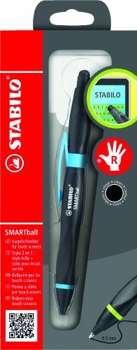 Stabilo Smartball Right Handed Black Ink Ballpoint Pen With Touch Screen Function - Black/ Cyan