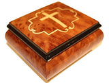 Cross Italian inlaid musical jewelry box with customizable tune options