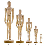 US Art Supply Wood 8" Artist Drawing Manikin Articulated Mannequin with Base and Flexible Body -