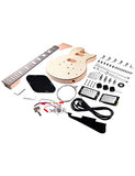 Fistrock DIY Electric Guitar Kit Les Paul Style Beginner Kits 6 String with Flamed maple Veneer Top Mahogany Body Mahogany Neck Poplar Laminate Fingerboard Chrome Hardware Build Your Own Guitar.