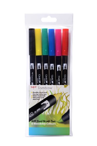 Tombow ABT Dual Brush Pen - Primary Colours (Pack of 6)