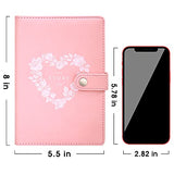 Pink Diary Leather Lined Journal Notebook Gifts for Kids Girls Boys Women,Hard Cover, Pink Heart