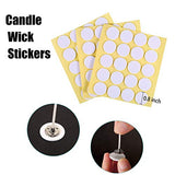 BENBO Candle Making DIY Kit, Low Smoke 100 Pieces Natural Candle Wicks, 100 Pieces Stickers, 108 Pieces Warning Labels and 1 Piece Candle Wick Centering Device for Candle Making and Candle DIY