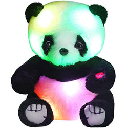 8’’ Light Up Panda Stuffed Animal, Kawaii Baby Panda Bear Plush with LED Light, Hugging Toy Gift for Girls, Boys, Kids