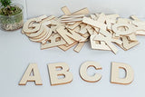 87 Pieces 3 inch Wooden Letters for Crafts, 3 in Unfinished Wood Alphabet Letters for Crafts, 3" Wooden Craft Letters Symbols for Wall Decor, DIY Painting, Kids Learning