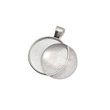 Miraclekoo 20 Set Silver Plated Round Bezel Pendant Trays with Glass Dome Tiles Cabochon 25 mm