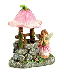 Diu Dang Miniature Dollhouse Fairy Garden Wishing Well w/Flowers & Fairy - Buy 3 Save $5 Diu Dang