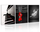 Black and White and Red Ballet Woman Dance in Music Wall Art Decor Canvas Painting Kitchen Prints Pictures for Home Living Dining Room