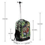 Tilami Rolling Backpack 19 inch Wheeled Cute LAPTOP Boys Girls Travel School Student Trip, Dinosaur