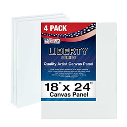 U.S. Art Supply 18 X 24 inch Professional Artist Quality Acid Free Canvas Panel Boards for Painting (Pack of 4)