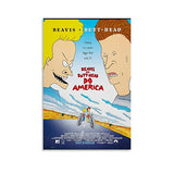 QINXIANG Beavis and Butthead Do America Lot 1996 Poster Canvas Wall Art Print Classic Movies Posters for Room Walls Aesthetic Living Office Decor Picture 16x24inch(40x60cm)