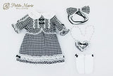 Petite Marie Premium Japan for 1/4 Doll 16 inch 40cm MDD (Mini Dollfie Dream) BJD Dreamy Cute Lolita Gingham Check Dress (Black) [No.0100] Clothes Only not Include Doll