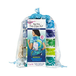 Tulip One-Step Tie Dye Backpack Kit Beachy Blues, 31pc, Party and Craft Supplies, Vibrant Colors for Fashion Art Projects