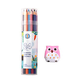 Colored Pencils 24 Count,Art Drawing School Supplies Premium Pen Refill Hexagonal Erasable Pencils for Adults Coloring Sketching Painting