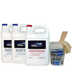 TotalBoat High Performance Epoxy Kit, Crystal Clear Marine Grade Resin and Hardener for Woodworking, Fiberglass and Wood Boat Building and Repair (2 Gallon, Slow)
