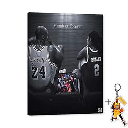 Kobe and Gianna Maria-Onore Bryant Canvas Wall Art Mambas Forever Memory Artwork for Home Wall Decor, Collection of Kobe and Gigi Canvas Print for Room Decoration (Framed Wall Art,30x40inch)