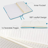 Hardcover Notebook Journal 256 Pages, Lined Journals Notebooks for Work, 120 GSM Premium Thick Paper, Hard Cover, Leather Journal with Inner Pocket, A5 Medium 5.71 X 8.27 inches, Blue