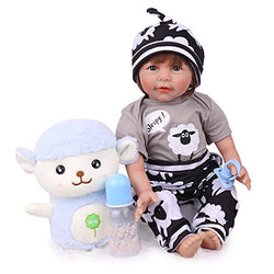 CHAREX Realistic Reborn Baby Dolls, 22 inch Weighted Reborn Baby Boy - Shaun Sheep Gift Set for Children Age 3+