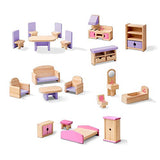 Melissa & Doug Multi-Level Wooden Dollhouse With 19 pcs Furniture