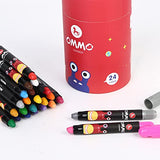 OMMO Washable Silky Crayons for Toddler, 24 Colors, Non Toxic, Twistable Gel Jumbo Crayons for Kids Art Drawing, Crayons for kids (24 Colors)