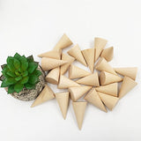 Whale GoGo 10 Pcs Small Natural Wood Cone Ring Display Stands Organizer Holders