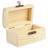 Bright Creations Unfinished Wood Treasure Chest Box with Lid & Locking Clasp (12 Pack)