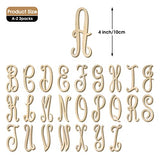4 inch Wooden Letters Unfinished 52Pcs Alphabet Wooden Monogram Letters for Crafts Wood Letter for Home Wall Decors DIY Painting Cutouts Letter Board Kids Learning