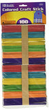 BAZIC Colored Craft Sticks, Assorted, 100 Per Pack
