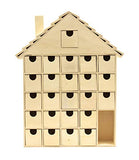 Christmas Advent Calendar 16" x 13" with Drawers | Pre Assembled Ginger Bread House Shaped |