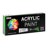 U.S. Art Supply Professional 36 Color Set of Acrylic Paint in Large 18ml Tubes - Rich Vivid