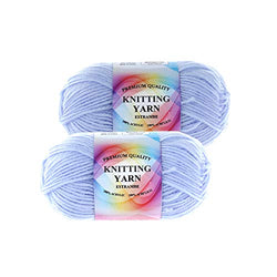 Well Krafty Premium Acrylic Yarn, Snag Free, 4 Ply for Knitting, Crochet and DIY Projects (2 Pack) (Light Blue)