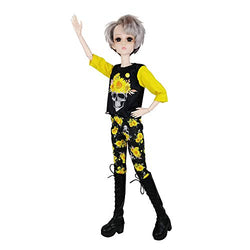EVA BJD 57cm 22 Inch Doll Jointed Dolls - Including Clothes with Wig, Shoes,Accessories for Girls Gift (Street Teen-Silver)