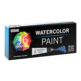 U.S. Art Supply Professional 36 Color Set of Watercolor Paint in Large 18ml Tubes - Vivid Colors