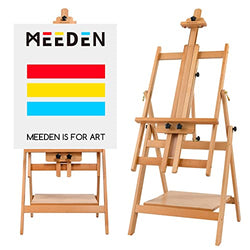MEEDEN Large Studio Artist Easel, Adjustable Studio Painting Easel, Solid Beechwood H Frame Easel, Display Art Easel for Watercolor, Acrylic, Oil Painting, Adjusts to Max 88", Hold Canvas Up to 59"